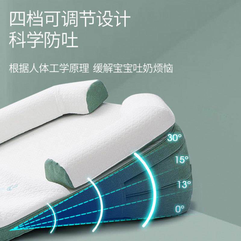 新生儿防吐奶斜坡枕婴儿防溢呛奶躺喂奶床中床枕头调节宝宝斜坡垫