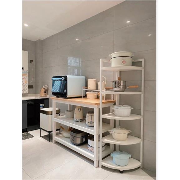 7L8K厨房实木置物架微波炉架切菜桌切菜台家用厨房操作台料理台可