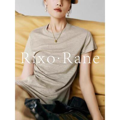 法国Rixo Rane 气质非凡法式正肩亚麻短袖t恤薄款宽松圆领上衣