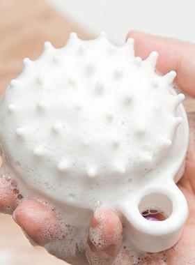 白色洗头刷抓头器 日式硅胶洗发刷 洗头神器头部按摩梳子厂家定制