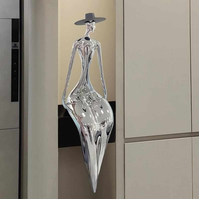 艺术人物雕塑大型客厅装饰落地灯创意玄关酒店售楼处人形抽象摆件