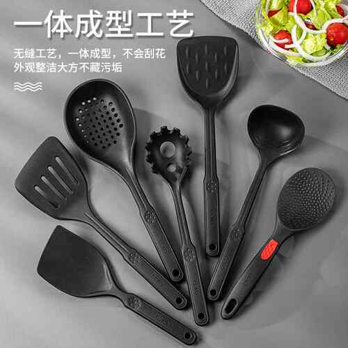 新款直销硅胶汤勺铲炒菜铲子不粘锅专用锅铲耐高温炒勺厨具套装漏