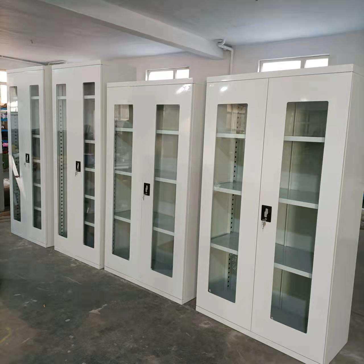 实验室玻璃门仪器柜冷轧钢重型展示柜双开门多层工具柜重型储物柜