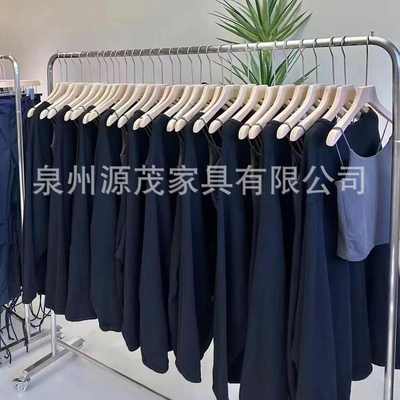 服装展示架不锈钢拉丝银落地式挂衣杆女装童装店衣服陈列道具货架