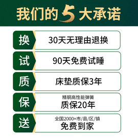 可折叠床g垫弹簧，家用2*2米折叠席梦思1.8m弹簧床垫2米