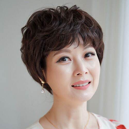 新款假发女短真发自然蓬松饱满短卷中老年妈妈整发体头全假发套逼