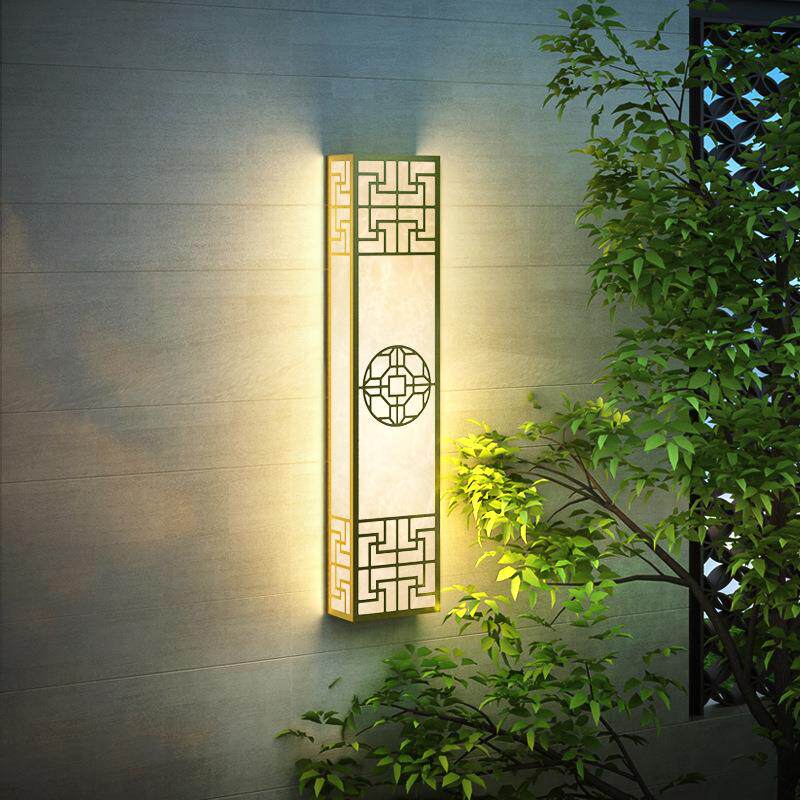 新中式仿云石户外壁灯别墅酒店庭院大门外墙壁灯客厅卧室背景墙壁