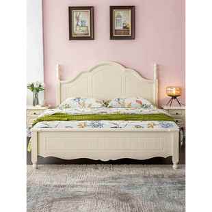 苏城印象家具 温馨奶油白实木床卧室主卧双人大床美式公主婚床