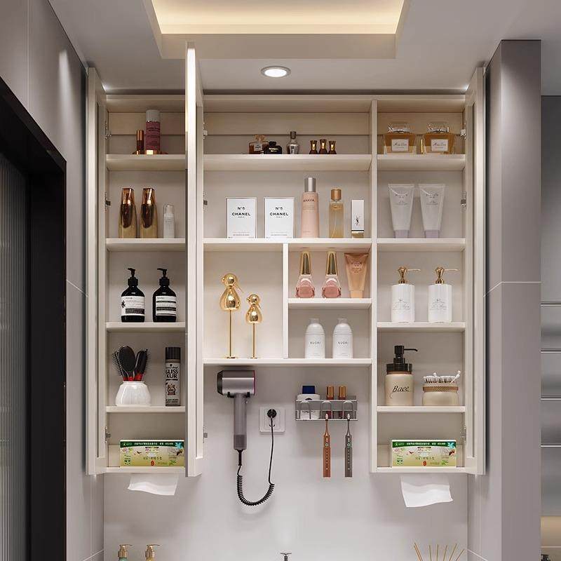 定制浴室通顶镜柜单独智能镜箱卫生间通天加高镜子挂墙式带置物架