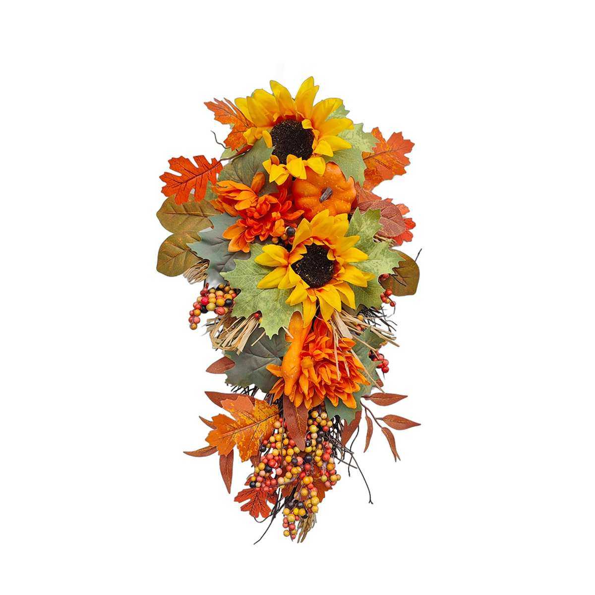 2024秋季泪珠倒挂感恩节花环装饰丰收节南瓜向日葵枫叶花环,节庆用品/礼品,吊顶纱幔,淘宝优惠券,粉丝福利购,淘宝优惠卷