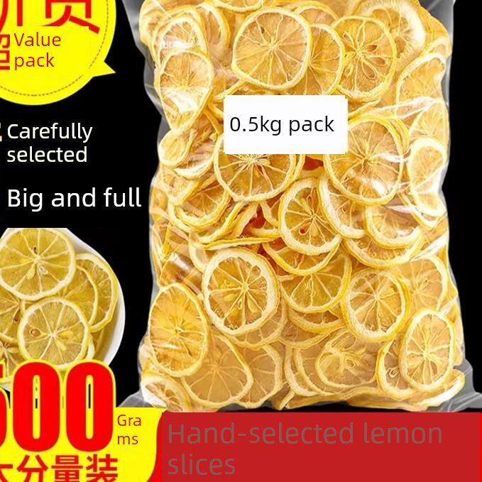 500g精选冻干柠檬片，茶用干果片，泡水片，散装干柠檬果茶