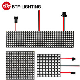 LED全彩WS2812B可编程8X8 8X32 16X16 11X44 22X22智能5V像素软屏