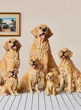 创款动物雕塑树脂艺品仿真金工毛居犬摆件1800-180看门意狗模型客