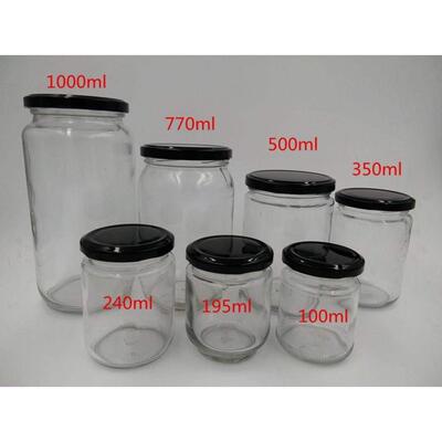 Circular glass jar pickles bottles jam jars of honey bottle