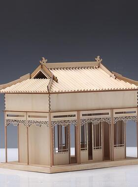 现代新中式创意木CQB质凉亭阁客建筑檐楼屋客厅会室禅意软装饰品