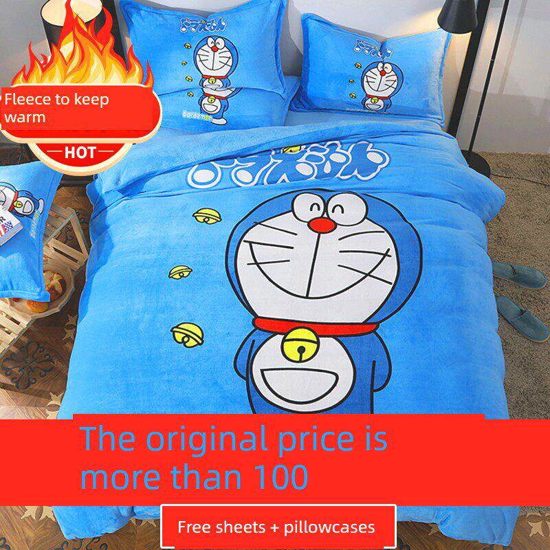 牛奶天鹅绒儿童被套单件法兰绒被套卡通被套单件珊瑚绒冬季男孩女