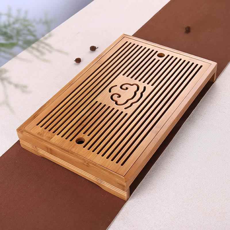 竹制茶盘子长方形排蓄两用托盘家用茶具配件茶杯沥水盘茶海干泡台