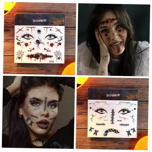 Halloween Scar Tattoo Stick万圣节脸贴伤疤纹身贴彷真假伤口贴