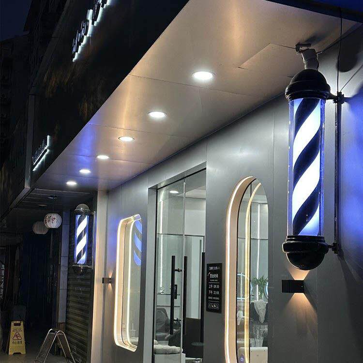 理发转灯发廊led灯带超亮美发店户外挂墙理发店防水挂壁美发灯箱