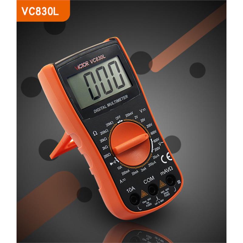 胜利万用表VC830L 数字数显式迷你表便携式带蜂鸣3位半