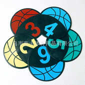 平面数字标志碟 幼儿感统训练标志盘地标贴 平面碟橡胶平面标记物