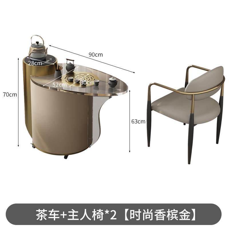 高档意大利无障豪华克力茶车移动茶几简单现亚代小公寓小阳台茶几