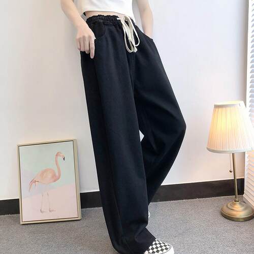 Elastic waist jeans for girls, high waist slimming