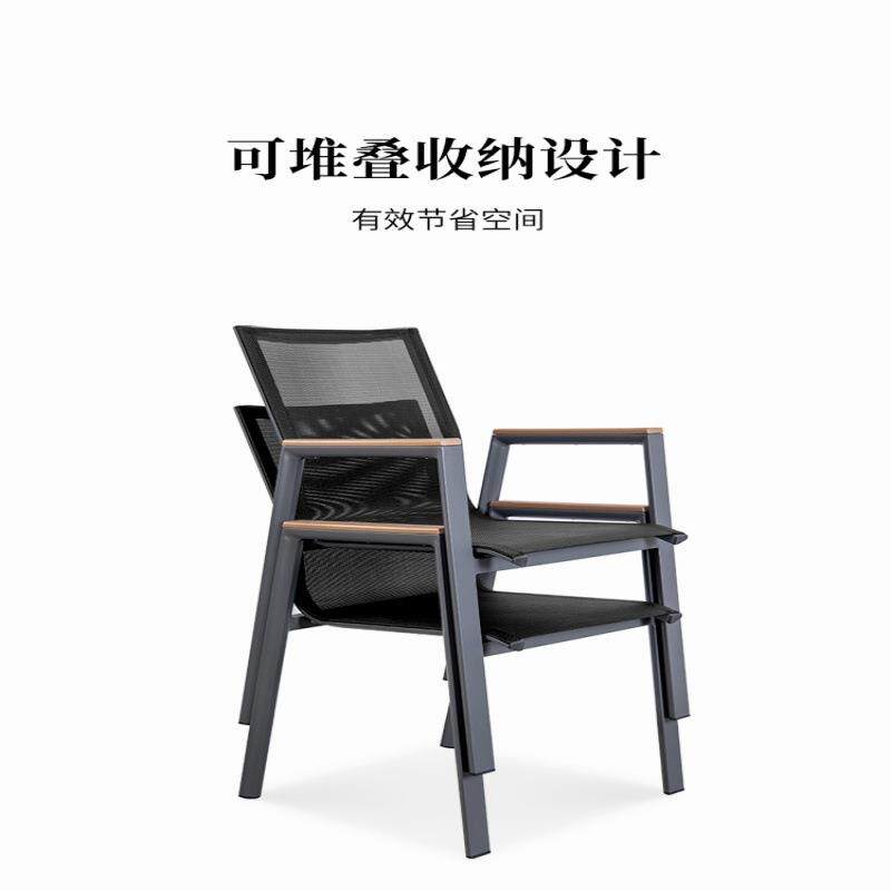 户外庭院桌椅花园阳台铝合金防腐木餐桌室外 门店休闲 组合伸缩桌