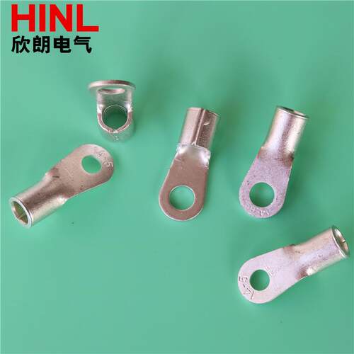 RNB3.5-6镀锡圆形裸铜线耳冷压接线端子头铜鼻子RNB4-6 O型端头