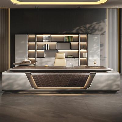 总裁办公桌老板桌轻奢高端办公室家具董事长大班台办公桌椅组合桌