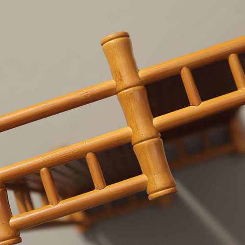 楠竹棒手工双层茶杯架 席面带围茶杯架子茶具收纳架配件功夫茶架