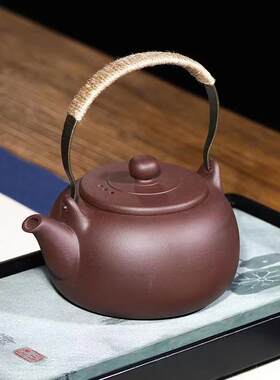 大号容量紫砂烧水壶明火电陶炉煮茶壶耐高温家用提梁泡茶壶煮水壶