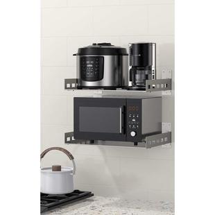 26X8免打孔不锈钢厨房微波炉置物架墙上壁挂电烤箱架子电放锅收纳