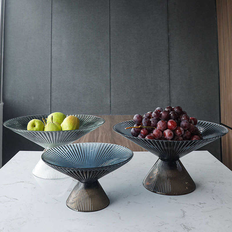 视远轻奢水果盘摆件高级感北欧客厅茶几零食盘子现代家用网红创意
