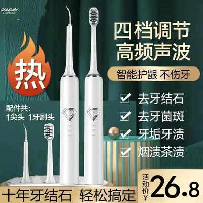 电动牙刷冲牙器二合一家用清理器去除牙垢超声波牙齿美白洁牙工具