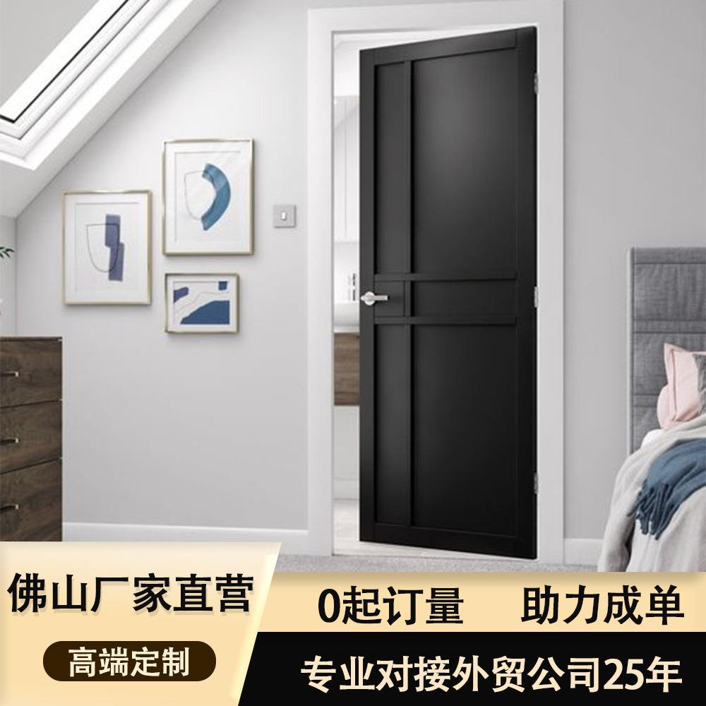 简约欧式实木复合套装门免漆木门现代轻奢室内门法式平开门