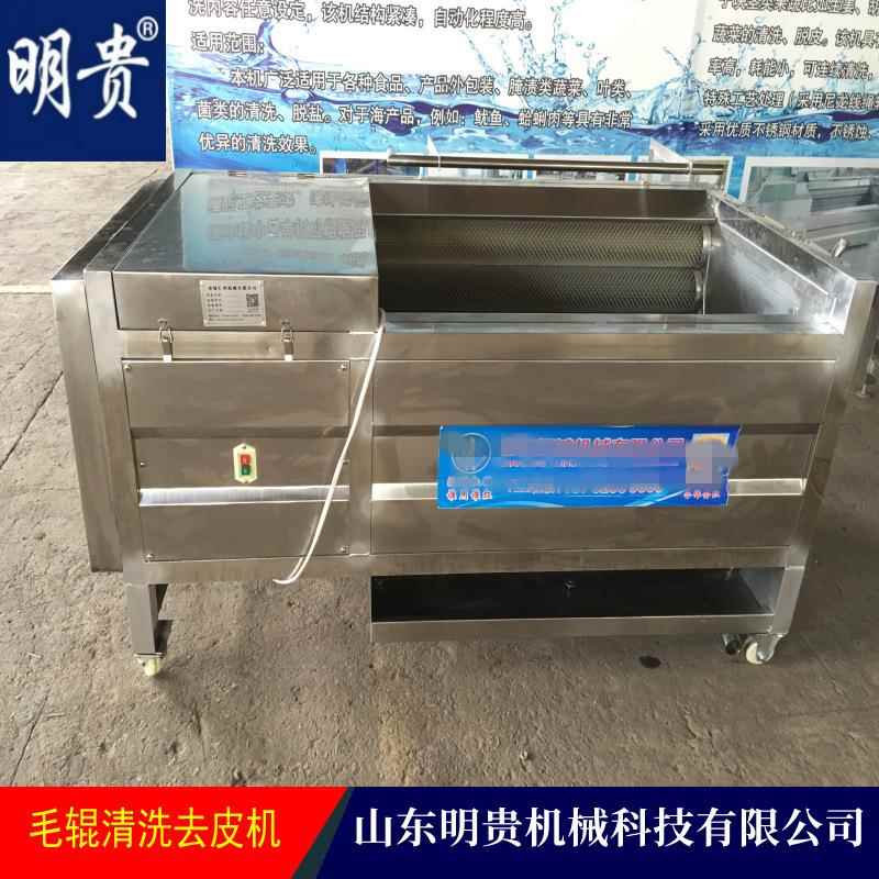 土豆去皮毛滚清洗机脱皮清洗喷淋式耐磨尼龙毛辊自动去皮地瓜