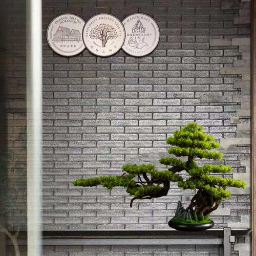 仿真迎装客仿松盆景绿16植造景客厅饰摆真树新中式玄关崖柏罗汉松