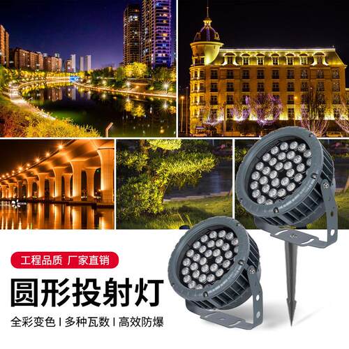 照树灯户外防水景观射灯射树灯彩色插地投光灯草坪灯绿化庭院灯