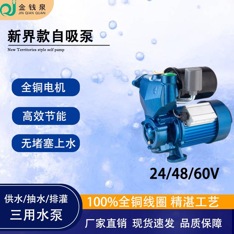 高扬程24v新界款自吸泵无堵塞48/60v抽水泵太阳能增压吸水泵