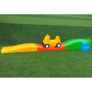 三段式滑车滑行车道滑滑梯儿童玩具三段式轨道滑车童车