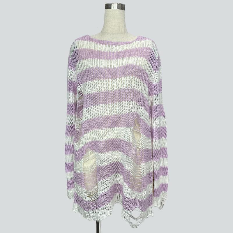 Womens loose mohair sweater mid-length pullover wool