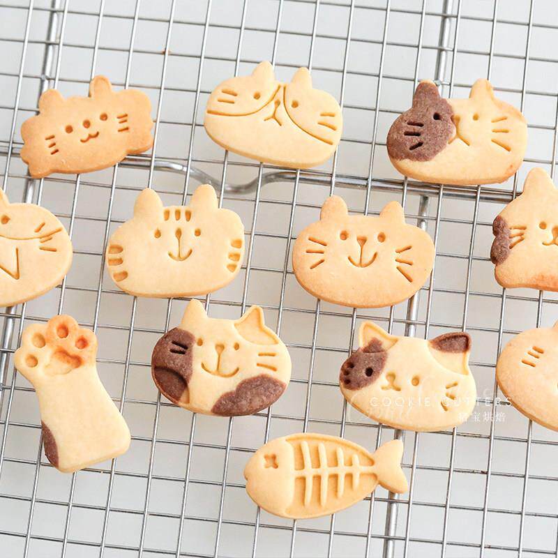 可爱卡通吃鱼小猫饼干模具 猫咪爪子哈基米宠物零食工具辅食diy