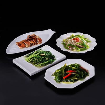 10CKX个装格A5密胺盘子仿瓷菜盘商用椭圆菜鱼盘冷盘创意扬摆盘吃