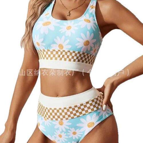 分体向日葵小雏菊Casual休闲立体花卉泳装summer beach vacation