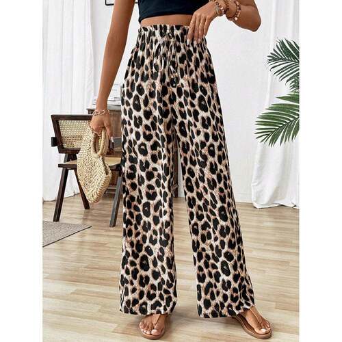 Black Square Neck Tank & Leopard Wide Leg Jumpsuit