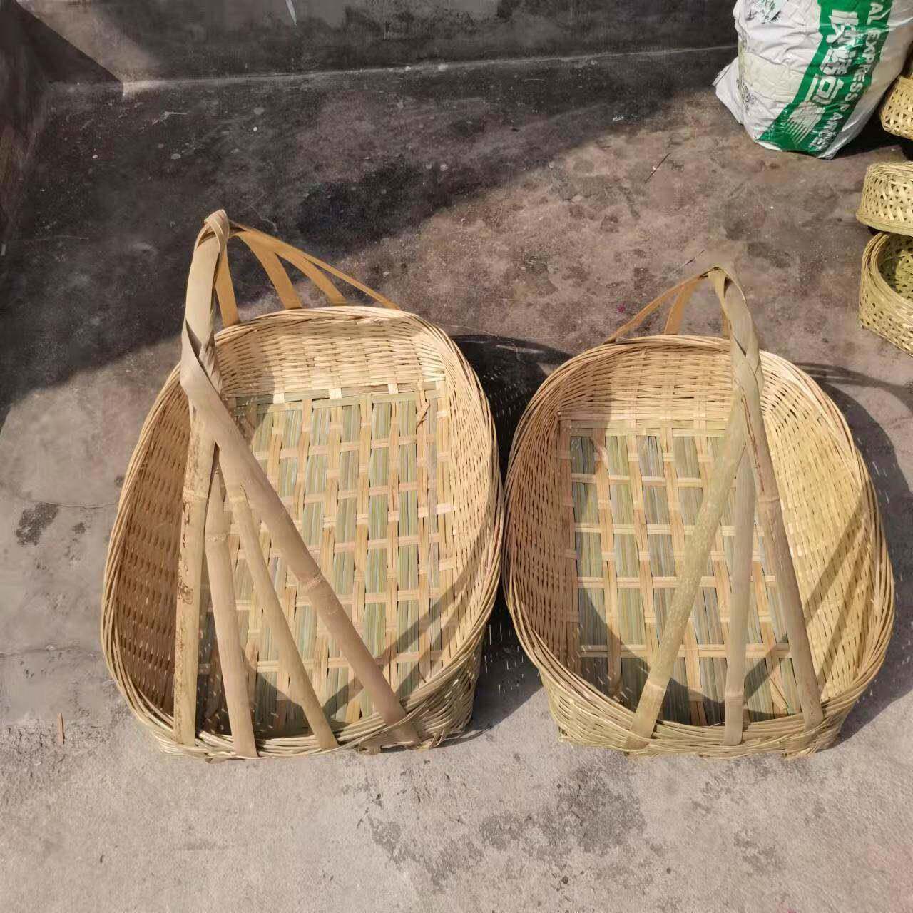 竹编织品手提竹篮买菜提篮环保购物超市竹篓收纳竹箩水果篮拜神篮