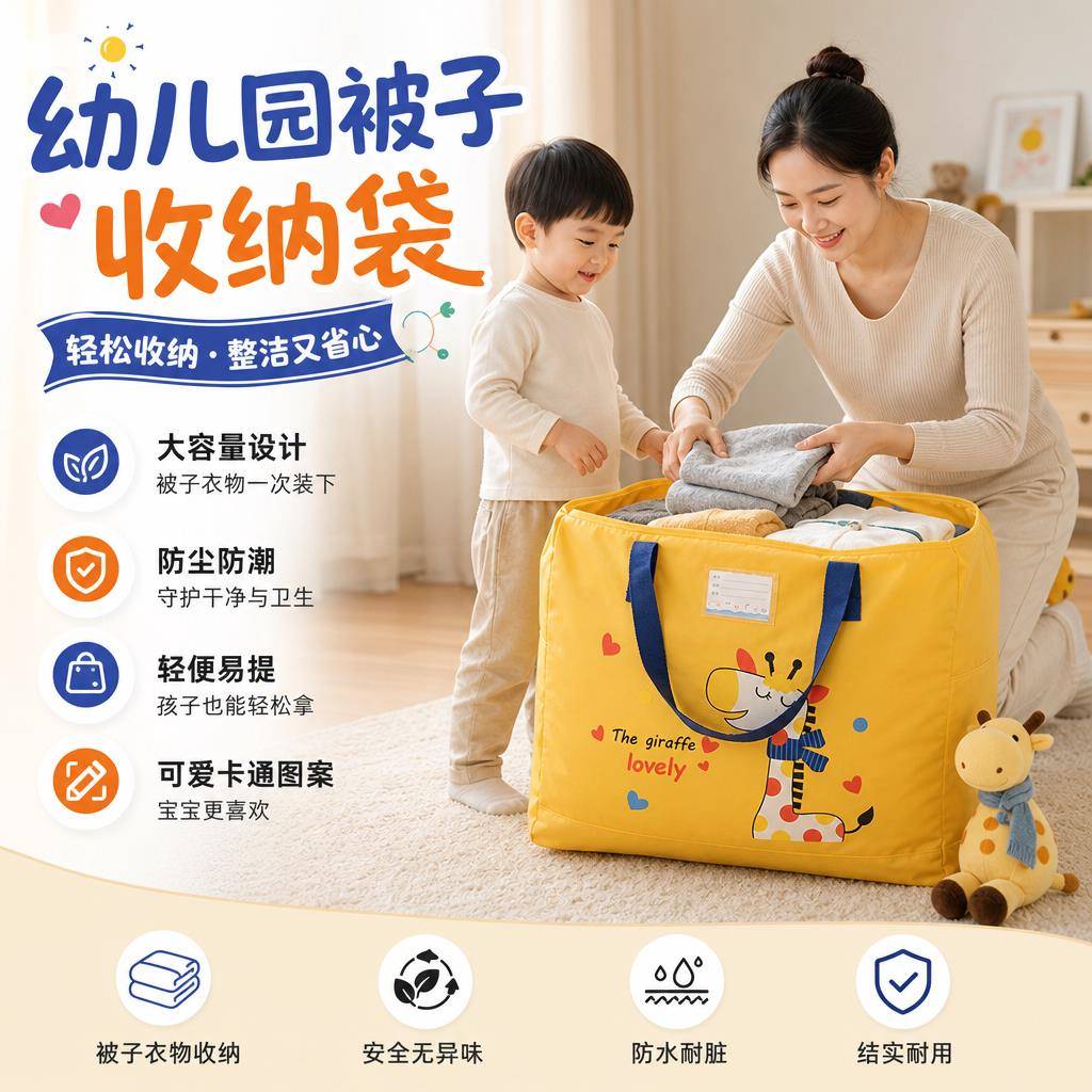 幼儿园被子三件套收纳袋结实耐用行李袋儿童入园衣服整理袋子防潮