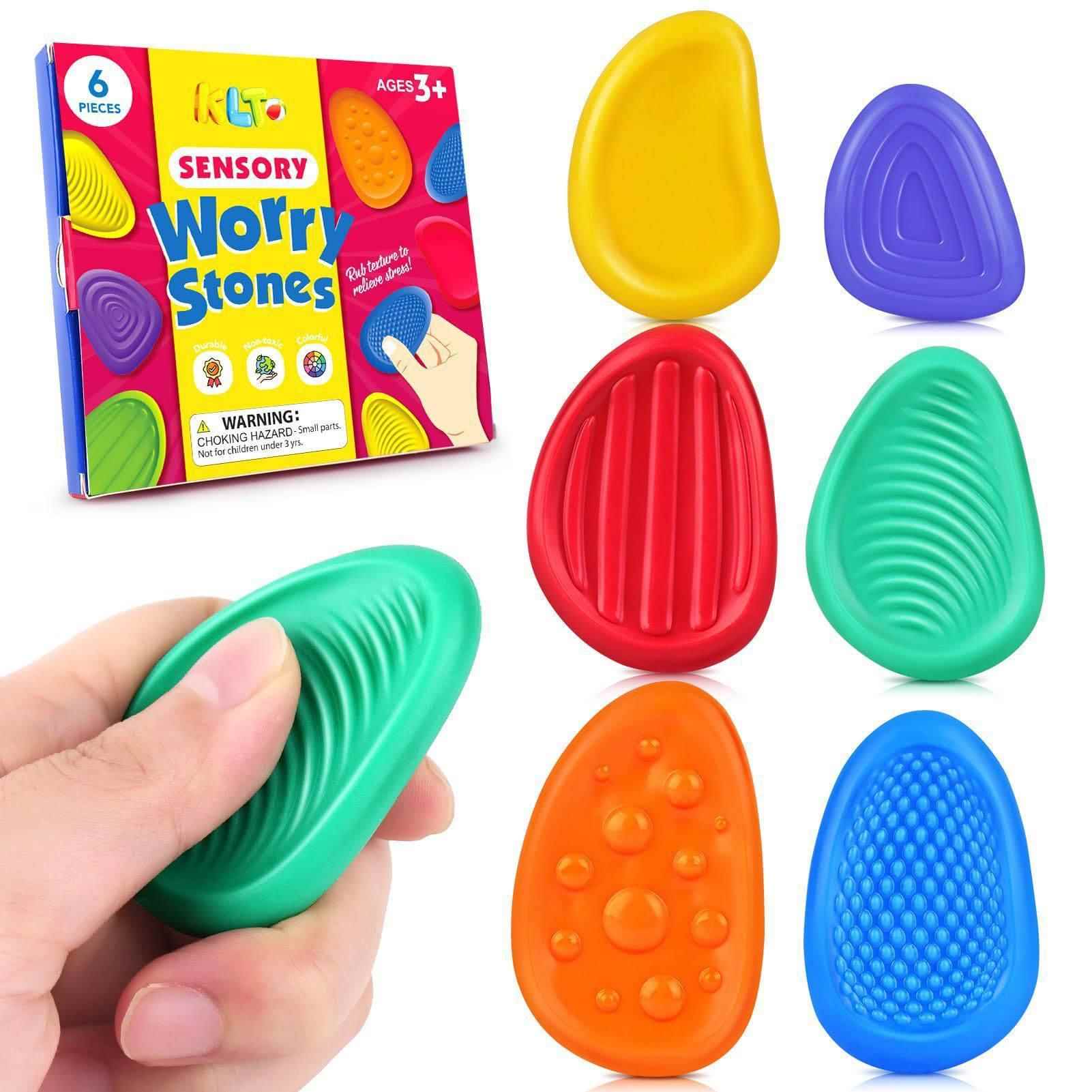 Fidget Toys Sensory Textured Worry Stone for Autism Anxiety - 实物图