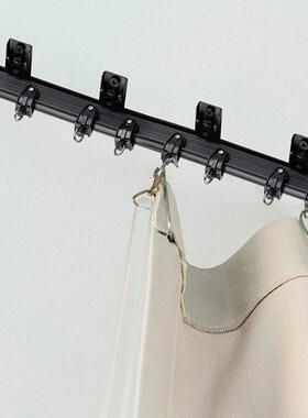 5米黑色弯轨挂钩套装 可弯曲路轨轨道配件 窗帘支架轨道杆